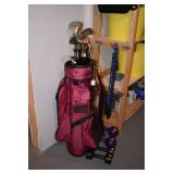 Golf Clubs, Golf Bag, & Weights