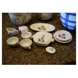 Platter, Casserole Dish, Dishes, Cups, Creamer, & Sugar Bowl