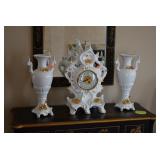 M. Moretto Vases & Table Clock