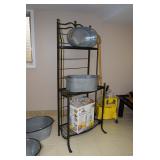 Shelving Unit, Wash Pans, & Power Juicer