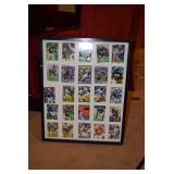 Football cards in display 