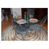 Glass Dining Table with 4 Chairs