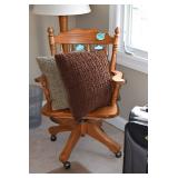 Wood Office Chair on Wheels