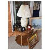 Side Table, Lamp, Coasters, Clock and Art