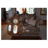 Floral Loveseat & Clock