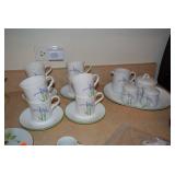 Cups, Saucers, Creamer & Sugar Set, Salt & Pepper Shakers, & Serving Platter