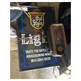 Old Syle Light Sign & Miller Radio