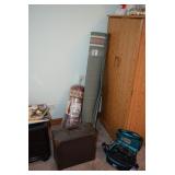 Storage Cabinet, Area Rug, & Electronics 