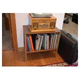 Vintage radio and vinyl records