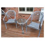 2 Outside Chairs w Side Table