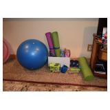 Exercise Ball, Mats, & Hand Weights