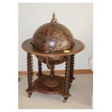 World Globe on Wooden Floor Stand