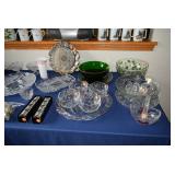 Glass bowls and serving pieces