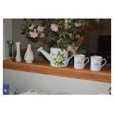 Vases, floral arrangement, mugs