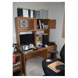 Desk, office chair, office supplies, computer