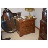Mirror, Nightstand, Dresser, & Lamp