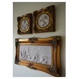 Set of 3 - Perfugium Regibus carved marble plaques