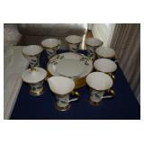 Seasonal China Dessert Plates, Creamer & Sugar Set, & Cups