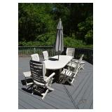 Patio Table, Chairs, & Umbrella