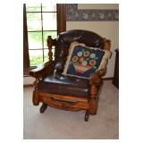 Leather & Wooden Rocker