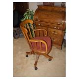 Office Chair & Roll Top Desk