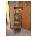 Wicker corner shelf