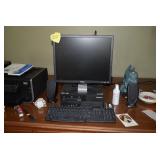 Computer, speakers, keyboard, & printer