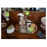 Capodimonte rose pitcher and soap dish & home decor