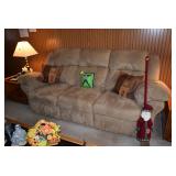 Sofa, pillows, decor