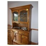 China cabinet, silver serving containers