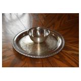 Silver platter and bowl
