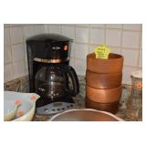 Mr. Coffee, wooden salad bowls, serving bowls