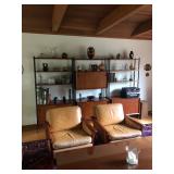 Leather Accent Chairs, Shelving Unit, Home Decor, Electronics