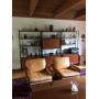 Leather Accent Chairs, Shelving Unit, Home Decor, Electronics