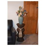 Side Table & Silk Floral Piece