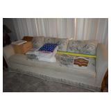 Sofa, Linens, Tray