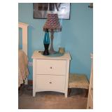Bedside Table, Table Lamp, Stool