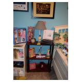 Shelving Unit, Lamp, Home Decor