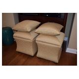 2 Ottomans with 2 Pillows