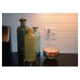 Decorative Bottles & Bowl