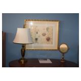 Table Lamp, Mirror, & Art