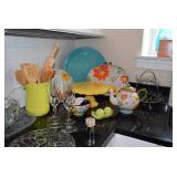 Serving Platters, Teapot, Utensils