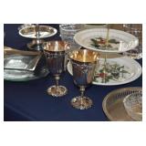 Serving Trays, Silver Goblets