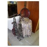 Round Side Table, Home Decor, Floral ARt