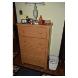 Dresser, Lamp, Alarm Clock