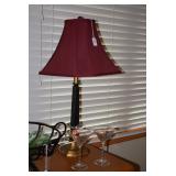 Table Lamp & Martini Glasses