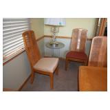 Dining Chairs, Side Table, & Lamp
