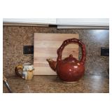 Teapot, Cutting Board, & Mug