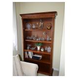 Shelving Unit, Glass Decor Items, Books