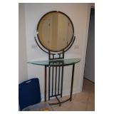 Glass & Metal Console Table & Mirror